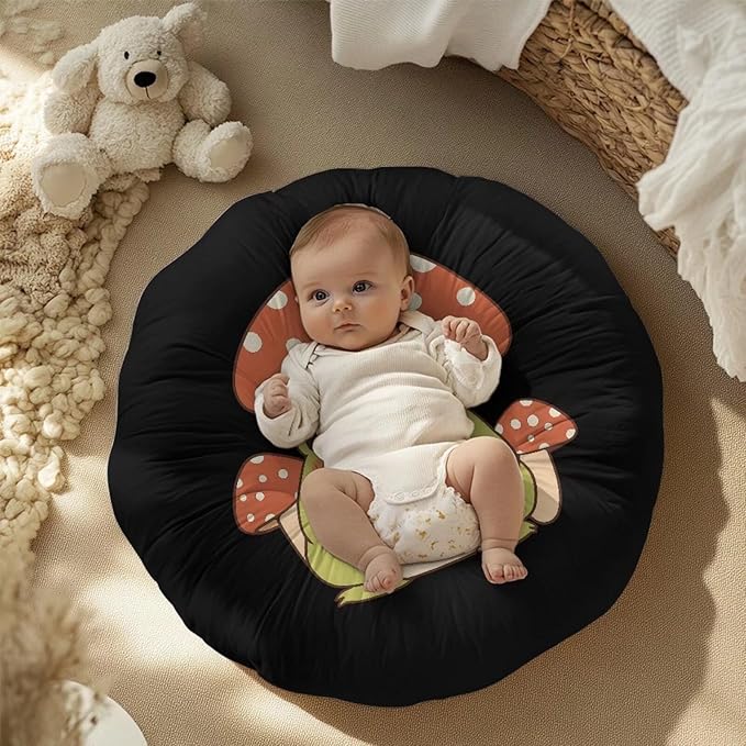Newborn Lounger Cover, Frog Mushroom Print Portable Newborn Lounger Cover Soft Baby Lounger Cover Removable Infant Lounger Slipover Breathable Nest Pillow Cover for Boys Girls