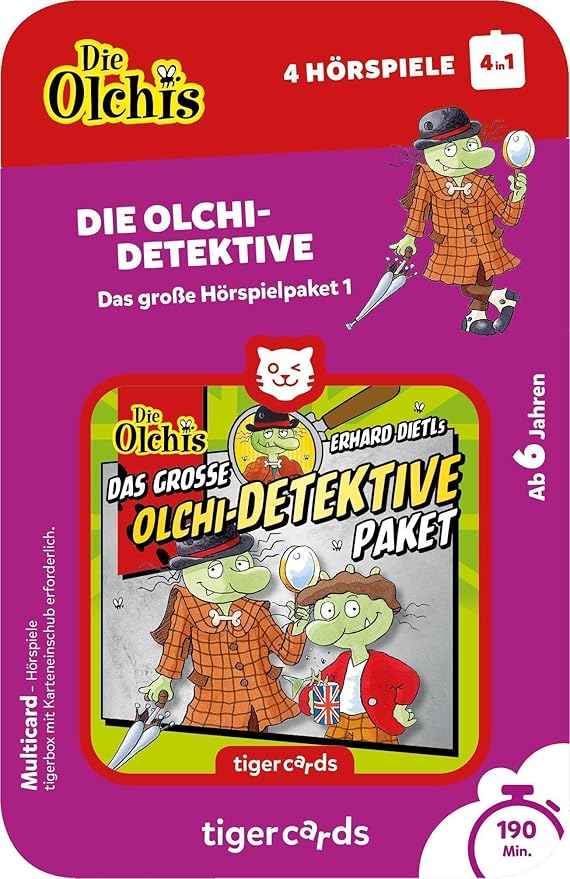 tigermedia tigercard Die Olchis Detective Audio Play Adventure Tiger Box WiFi Player Hearing Box Gift Christening School Birthday Girls Boys Kids