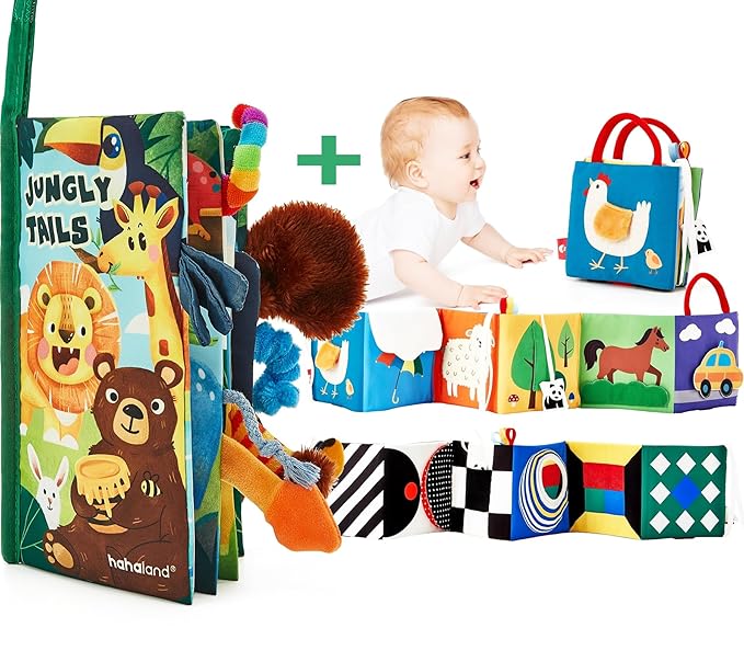 hahaland Baby Sensory Book & Tummy Time Book
