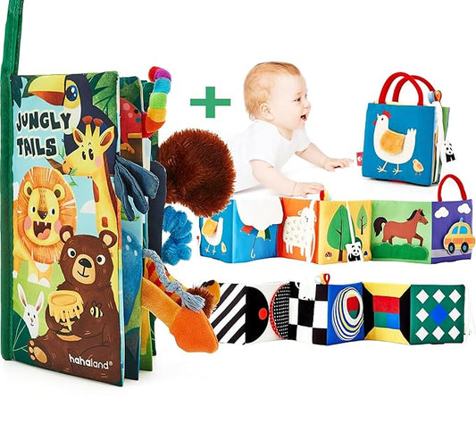 hahaland Baby Sensory Book & Tummy Time Book