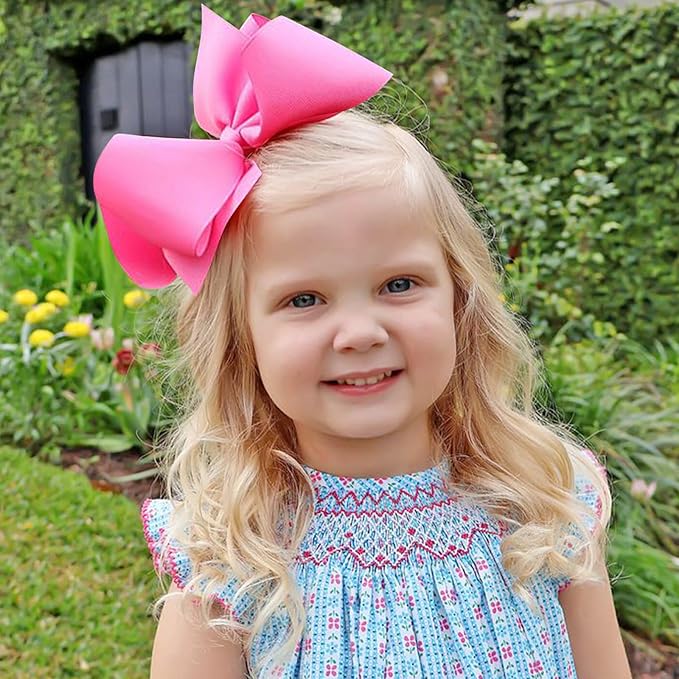 Oaoleer 20PCS 8 Inch Hair Bows for Girls Grosgrain Ribbon Toddler Hair Accessories with Alligator Clips for Toddlers Baby Girls Kids Teens in Pairs