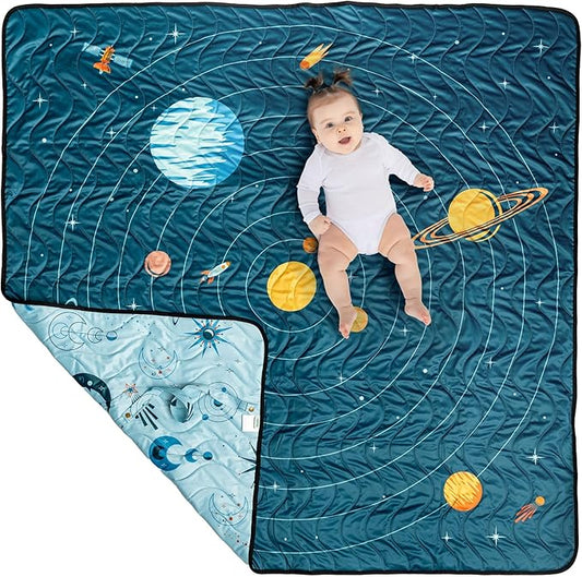 Kinder Cloth Diaper Co Adventure Play Mat - Machine Washable, Reversible, Water-Resistant, Quilted Blanket