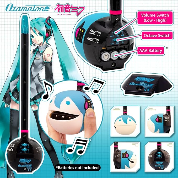 Otamatone Japanese Electronic Musical Instrument Portable Music Synthesizer from Japan by Maywa Denki Studio Award Winning, Educational Fun Gift for Children, Teens & Adults - Ninja & Hatsune Miku