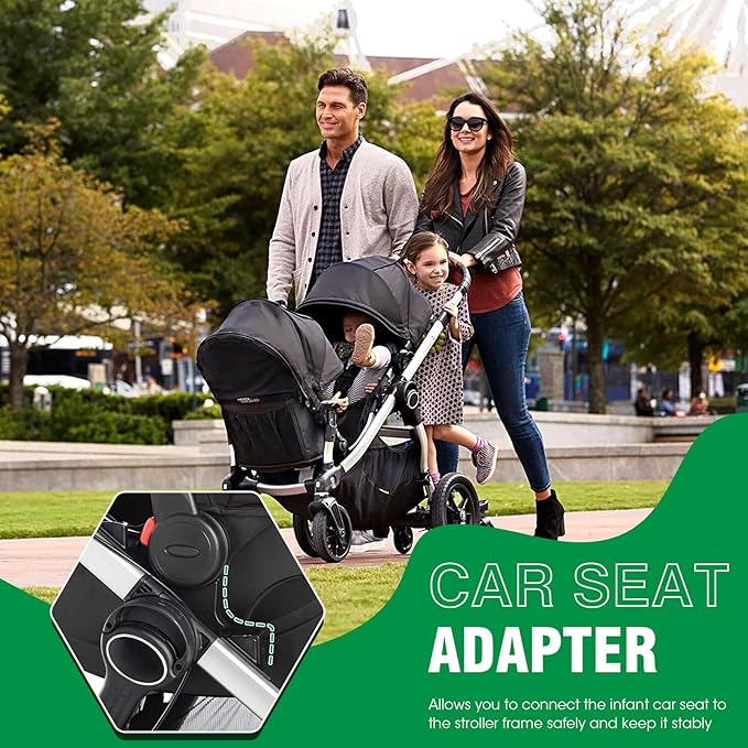 Car Seat Adapter for Stroller Compatible with Baby Jogger (City Go/City Select) & Graco Car Seats City Select Stroller Accessories Car Seat Adapter for Stroller Nylon, Black