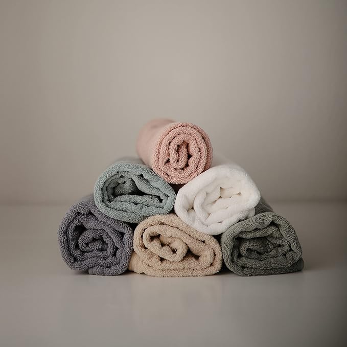 mushie Baby Hooded Towel | Organic Cotton (Sea Mist)