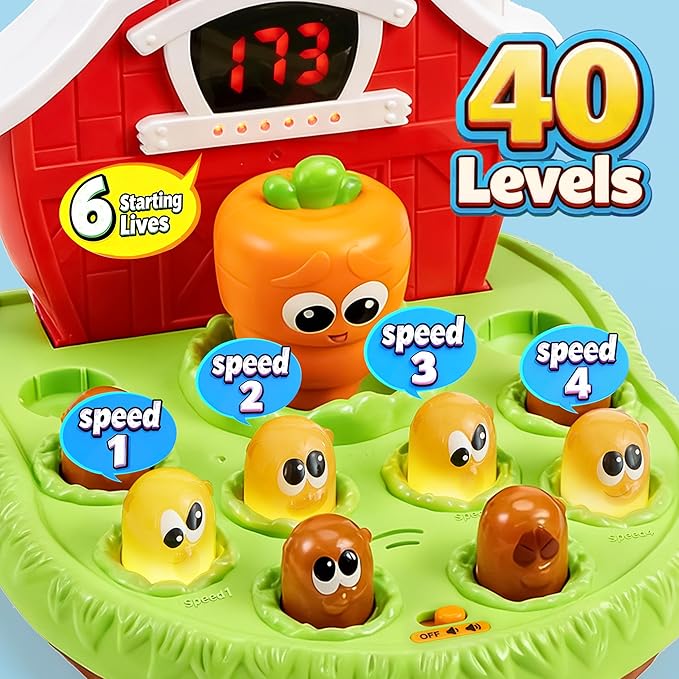 lalalark Game for Toddlers Age 2 3 4 5, Light & Sound, 4 Modes, 40 Levels, Baby Toy Gifts for Early Learning, Birthday Gift for Toddler Boy Girl Toys