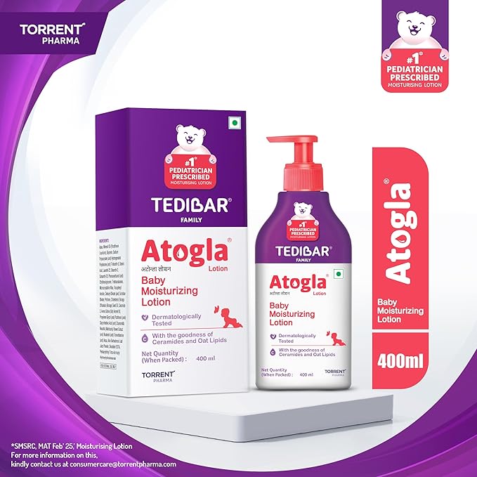 YMPIGOY Atogla Curatio Lotion for Baby, 400ml Intense Moisturizing Baby Lotion for All Skin Types, Protects Against Rashes & Prevents Skin Irritation for Soft and Healthy Skin