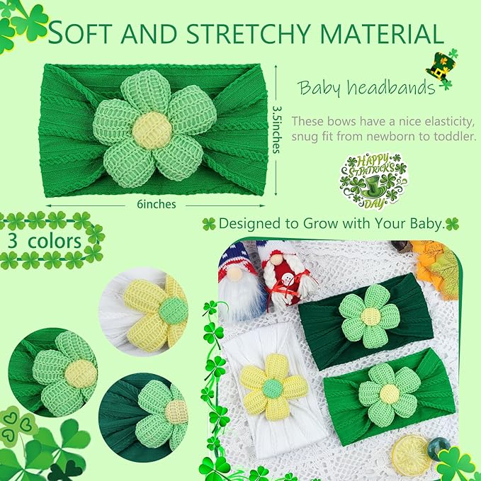 LemonSpace Handmade Baby Headbands with Big Sunflower Soft Strechy Baby Girls Nylon Hairbands Colorful Flower Bows for Newborns Infants Toddlers Baby Hair Accessories for Girls Gifts