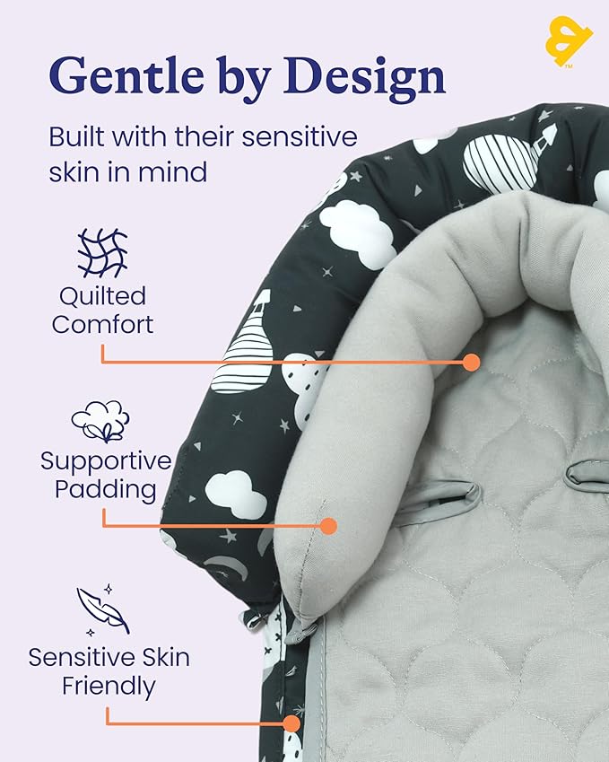 GoldBug Baby & Toddler 2-in-1 Head Support Duo Head Support for Rear Facing Car Seats - Balloons
