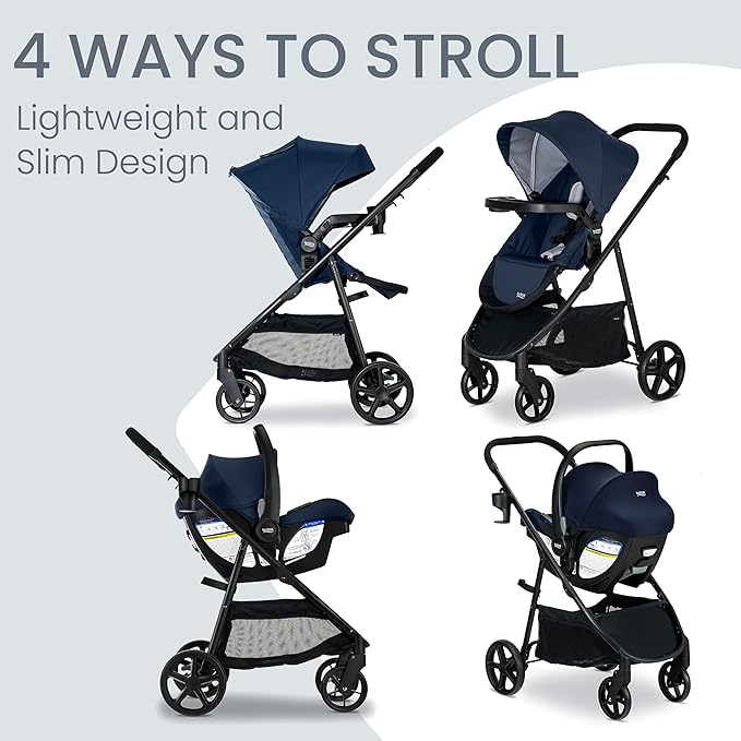 Britax Willow Brook Baby Travel System, Infant Car Seat and Stroller Combo & Alpine™ Infant Car Seat Base with ClickTight®