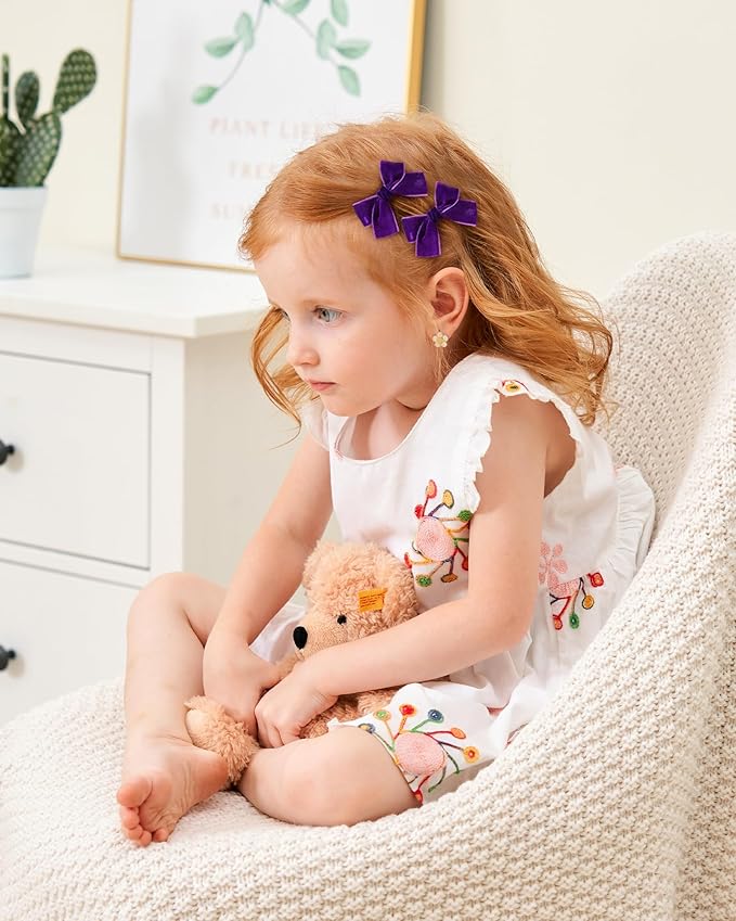 jollybows 20pcs 2inch Velvet Baby Hair Clips Handmade Christmas Hair Bows for Girls Alligator Clips Hair Accessories for Infants Toddlers Kids Teens