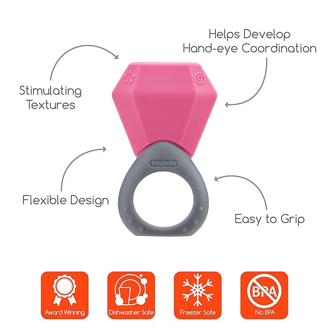 INNOBABY TEETHIN' Smart Birthstone Ring TEETHER - October (Tourmaline)