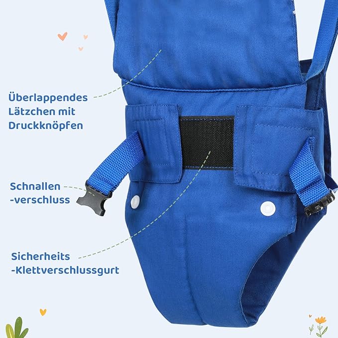 Slevoo Baby Jumper, Baby Doorway Jumper for Babies 6-12 Months, with Easy to Use Clamp and Adjustable Strap, Blue