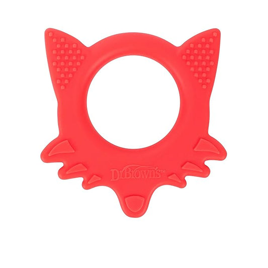 Dr. Brown's Flexees Friends Baby Teether, Orange Fox, 100% Silicone, BPA Free, 3m+