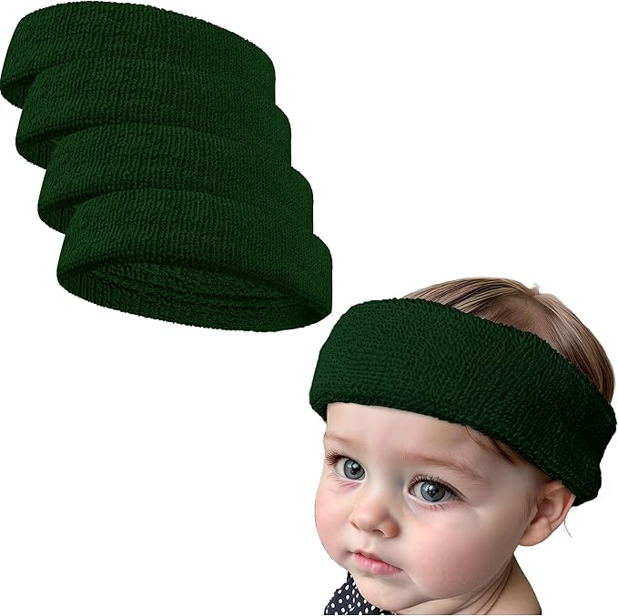 COUVER Baby Infant Terry Solid Color Headband/Terry Cloth Head Band - 4 Pieces