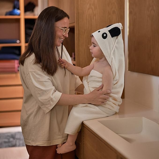 Hooded Baby Towel - 100% Organic Cotton Baby Bath Towels – Baby Towels, Baby Bath Towels for Baby Boy, Baby Girl, 32" x 32" Super-Soft and Absorbent Baby Towels for Newborn (Panda)