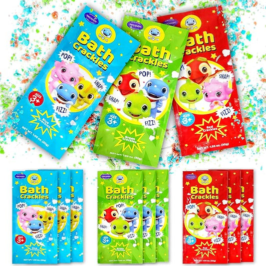 SWCANDY Bath Crackles for Kids 12 Pack, Toddler Boys Bath Toys Nontoxic & Fragrance-Free a Unique Kids, Swirl Water for Fizzy Fun Easter Basket Stuffers