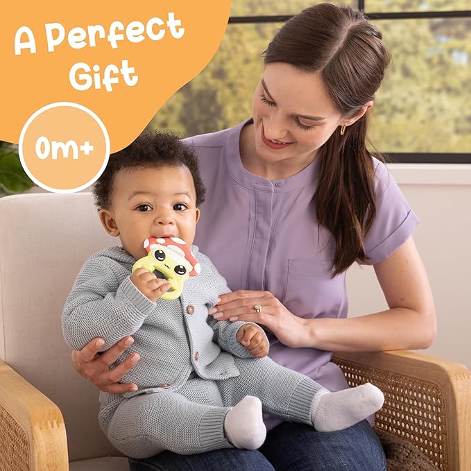 Lamaze Finlee the Frog Teething Toy - Soft Silicone Teether for Baby - Developmental and Sensory Toys with Bright Colors and Unique Textures - Ages 3 Months and Up
