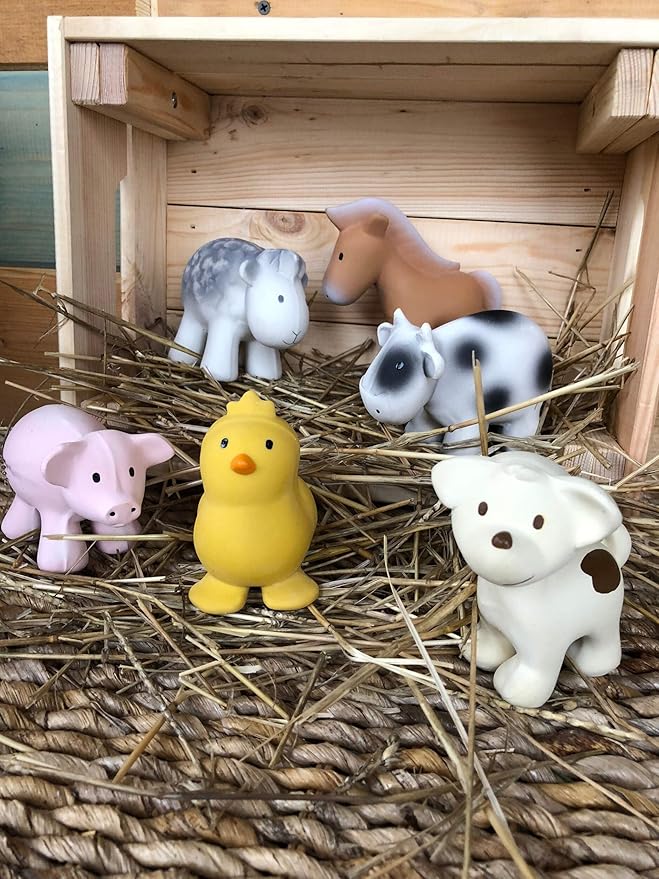 Cow Organic Natural Rubber Rattle, Teether & Bath Toy