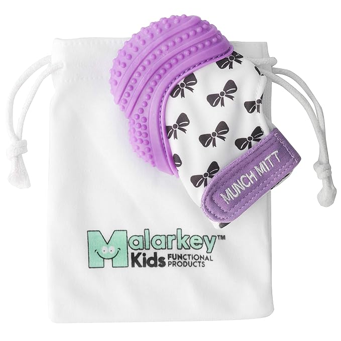 Munch Mitt Mini - Yellow' (Purple, Bows)