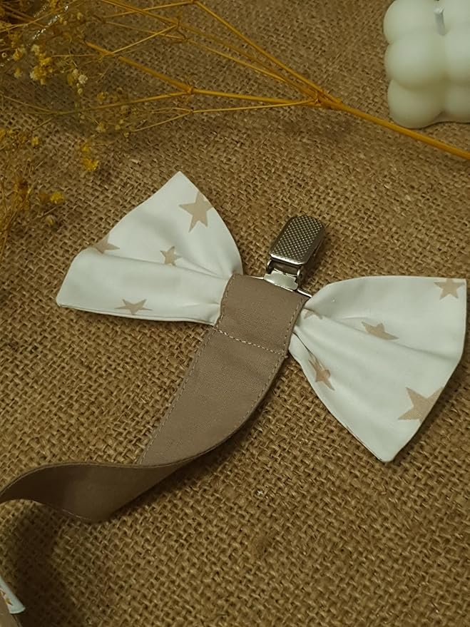 Protective Pacifier Clip, Bowtie & Round – Ultra-Durable & Handmade, 2-Pack with 100% Cotton Fabric – Safe & Stylish Baby Essential