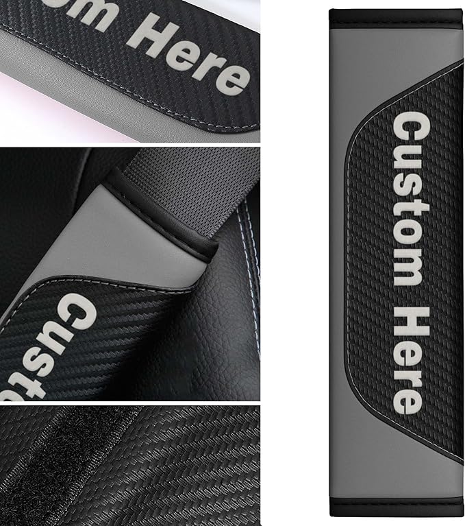 Custom Seat Belt Cover Pad - Personalized Carbon Fiber Seatbelt Shoulder Cushion, Auto Accessories for Cars Trucks SUVs