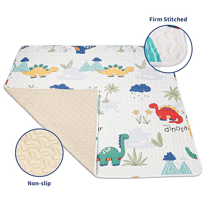 TANOSHII® Baby Play Mat for 79"x59" Playpen, Machine Washable Kids Mat, Cotton,Foldable Crawling Mat for Floor,One-Piece Crawling Mat Non Slip Baby Mat for Floor,Portable Travel(Dinosaur)