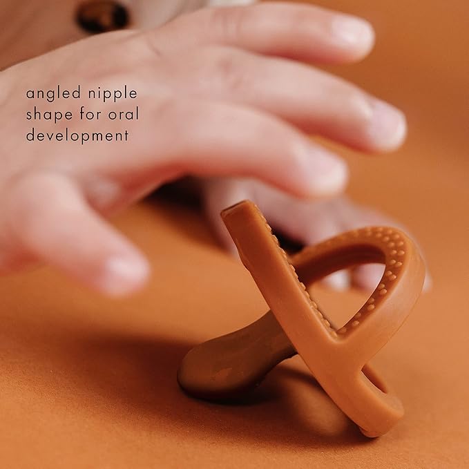 Doodle & Co. London Classic Pacifier For New Born Babies | BPA Free Angled Shape 100% Silicone For Infants With & Without Teeth | Helps Promote Healthy Oral Development | 0+ Months |Smash Cake/Cloud 9