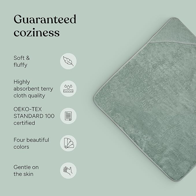Ehrenkind® Hooded Towel, Baby Towel with Hood Made of Cuddly Soft Organic Cotton, Bath Towel in 100 x 100 cm, Light Grey, Children's Bath Towel, As Baby First Equipment Newborn or Baby Gift
