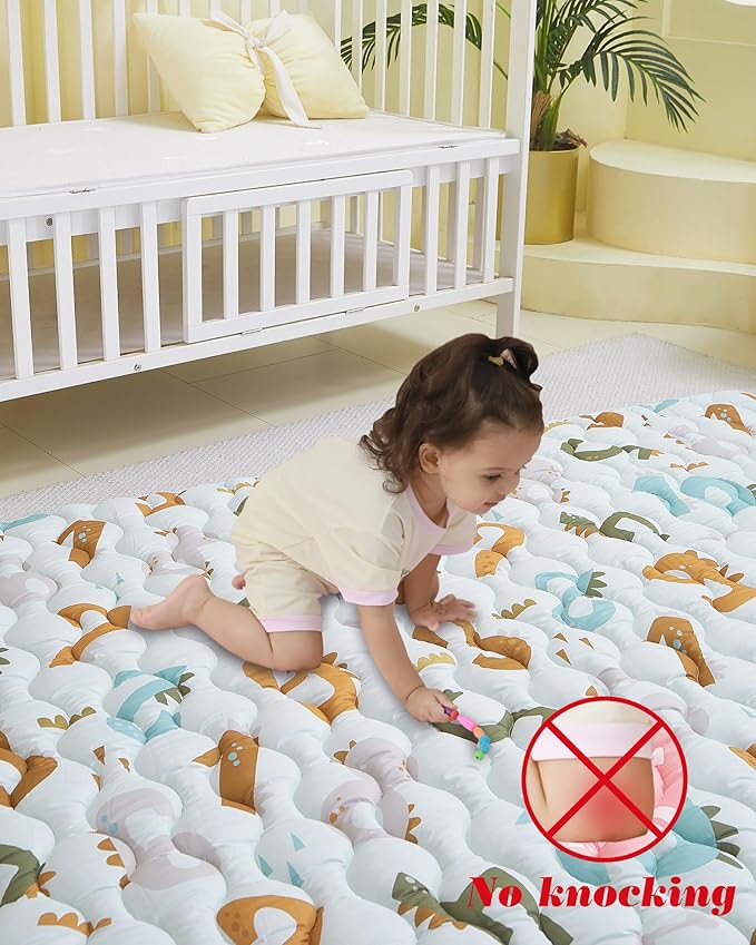 Viviland Baby Mats for Floor, 71x59 Inch Playpen Mat, Thicker & Large Soft Cushioning Padding Playmat for Baby and Toddlers Infants, Non-Slip & Machine Washable, Blue Numbers