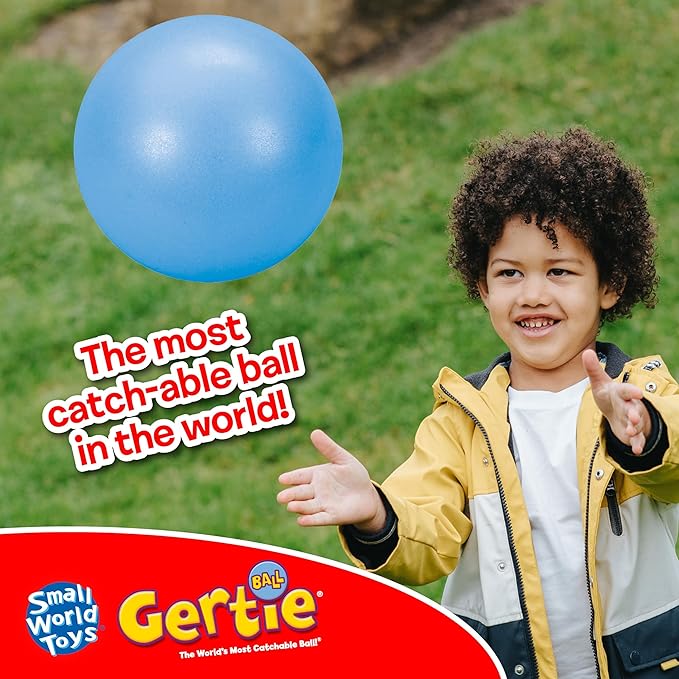 Small World Toys Gertie Handball, 9" Inflatable Sensory Balls, Soft Huggable Squishy Bouncy Ball for Kids Ages 3+, Toddler Ball for Sensory Development (Pink)