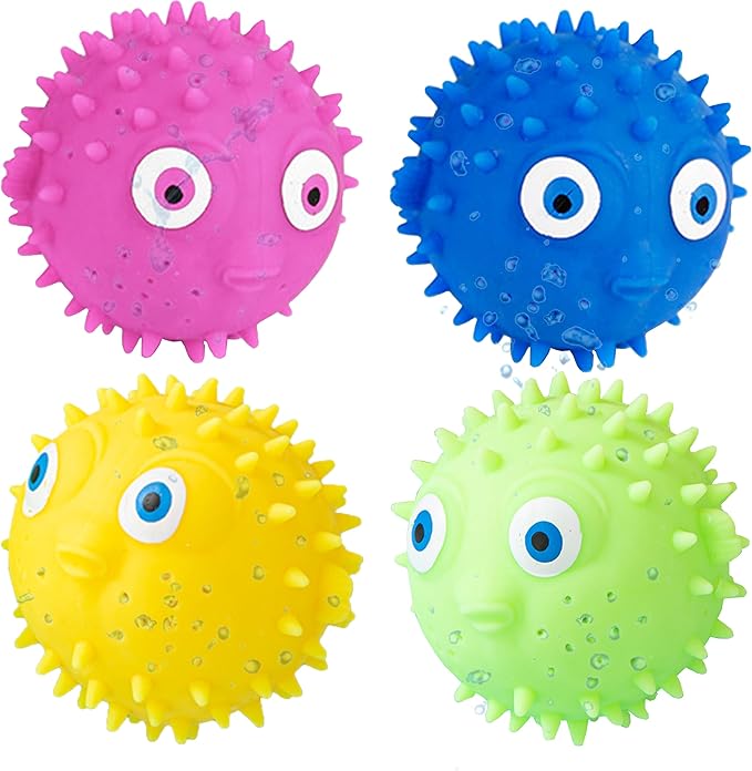 Toddler Bath Toy - 4 Pack Novelty Sea Animal Dolphin Water Balls Pool Toys Outdoor Activity Game Bath Tub Sensory Dolphin Absorbent Water Splash Balls Bomb, Swimming Pool Floating Swim Toys