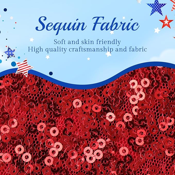 4th of July Baby Hair Clip Patriotic Star Bow Sequin Star Alligator Clip for Newborn Toddler 4th of July Hair Accessories for Kid Blue Red White Bow