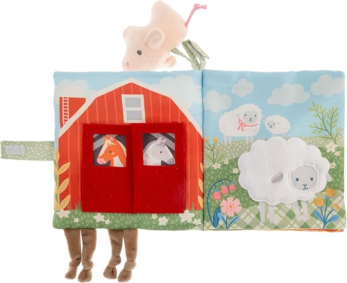 Stephen Joseph, Soft Fabric Book, Soft Activity Baby Book - 6 Sensory Filled Pages, Sensory Toys for Babies and Toddlers, Farm