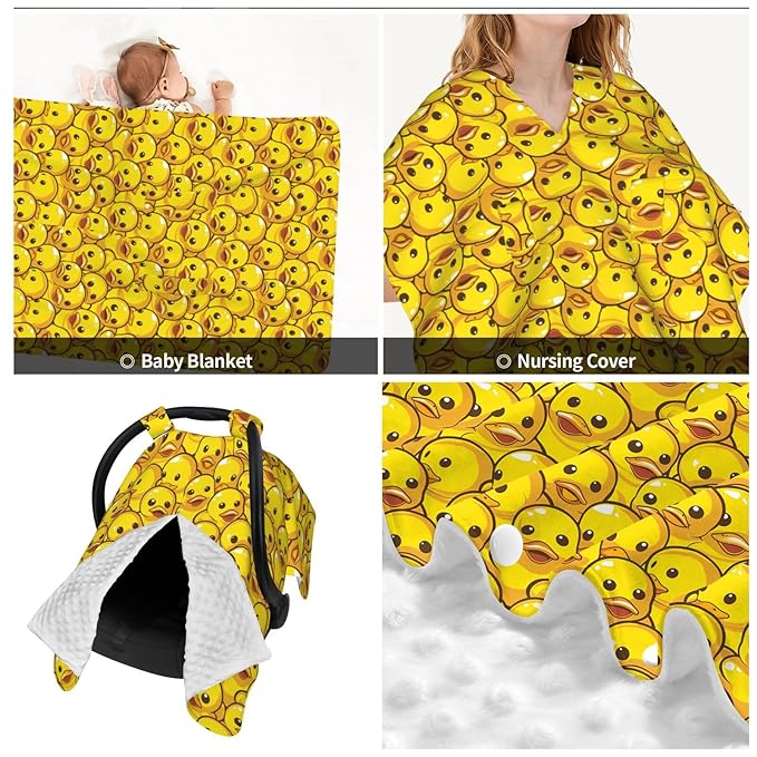 Funny Yellow Cute Duck Baby Car Seat Canopy Nursing Cover for Newborn Car Seat Breastfeeding Covers Blanket Newborn Shower Gift