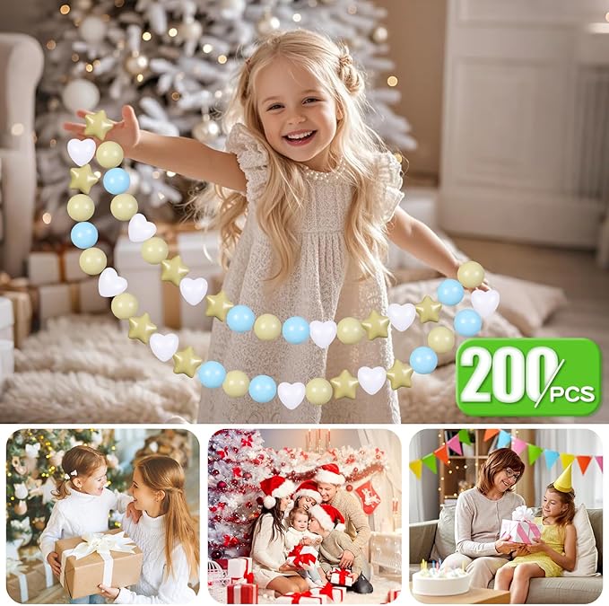 GOGOSO Ball Pit Balls,Plastics Balls for Ball Pit, Stars Hearts Shape for PastelBall for Toddlers Kids