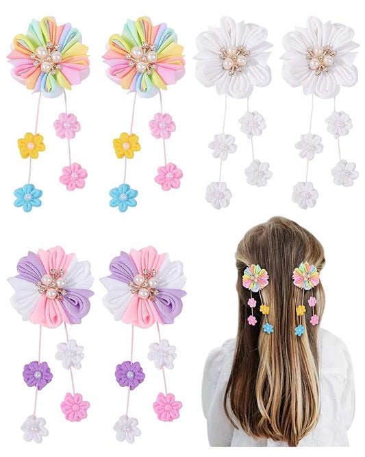 doboi 6PCS Baby Girl Hair Bows Clips Flower Hair Accessories Alligator Hair Clips for Girls Toddler Kids