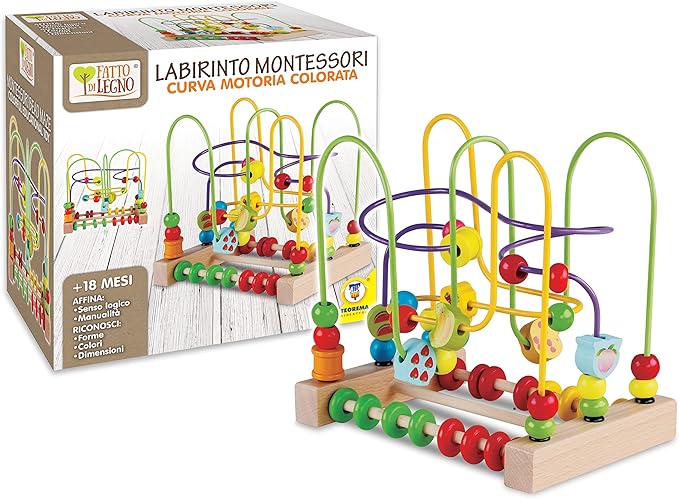 Teorema Giocattoli - Labyrinth of wood with colorful motor skills, 40561