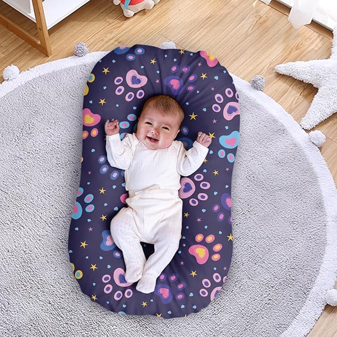 Dog Paws Baby Lounger Cover for Dockatot Deluxe 0-24 Months Baby Sunflower Snuggle Me Lounger Newborn Pillow Oil Paint