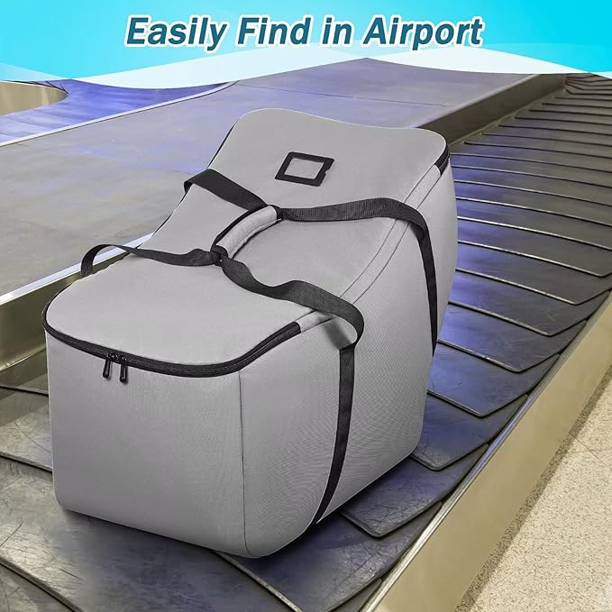 SCTEL Car Seat Travel Bag Fit All Nuna Pipa Car Seat and Base, Doona Infant Car Seat Stroller, Padded Car Seat Bags for Air Travel, Airplane Carrier Bag with Side Pocket, Protective Feet, Storage Bag