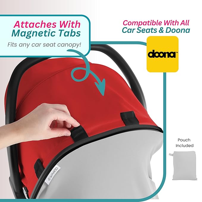Car Seat Cover Baby - Infant Newborn Carseat Cover for Summer - Doona Car Seat Cover - Mosquito Net for Car Seat - Breathable Sunshade Extension Canopy Bug Protector