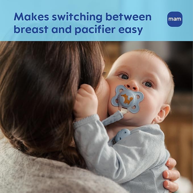 MAM Original Matte Baby Pacifiers 0-6 Months, Binky for Newborn Babies, BPA-Free Skin Soft Silicone Nipple, Easy to Clean, Developed with Medical Experts, 2 Count, With Sterilizer Case, Made in Europe