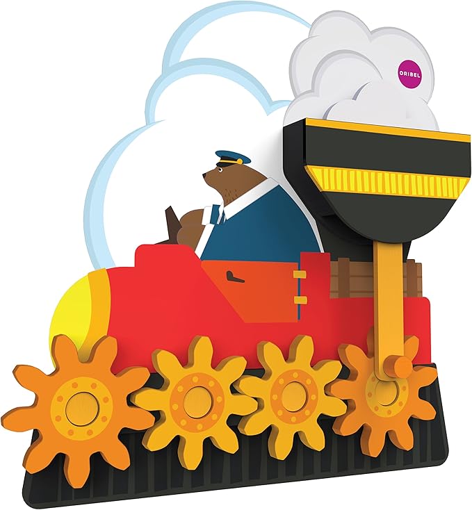 ORIBEL VertiPlay (Wall Toy), Wooden Toy and Nursery Room Decor | Easy to Install, Just Stick & Play (Mr. Bear)