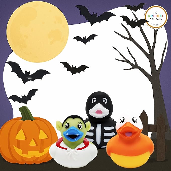 50-Pack Halloween Rubber Duck Toy Duckies for Kids, Fun Bath Birthday Gifts Baby Showers Summer Beach and Pool Activity, 2 Inches