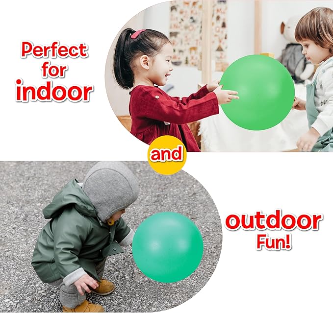 Small World Toys Glow in The Dark Gertie Handball, 9" Inflatable Sensory Balls, Soft Huggable Squishy Bouncy Ball for Kids Ages 3+, Toddler Ball for Sensory Development