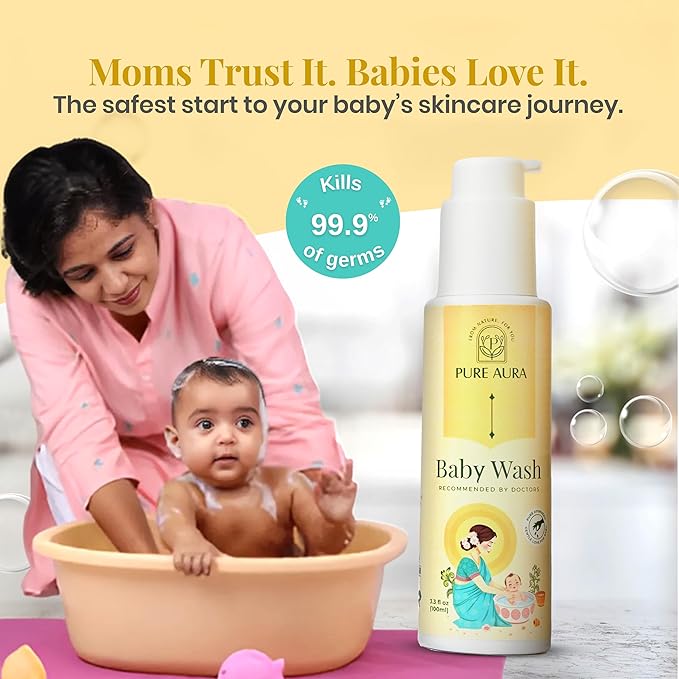 Baby's Bath Time Besties, Ayurvedic Baby Shampoo and Moisturizing Baby Wash, Gentle Nourishing Cleansing Combo for Soft Healthy Skin