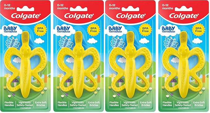 Colgate Baby Toothbrush and Teether, BPA Free â€“1 Count (Pack of 4)