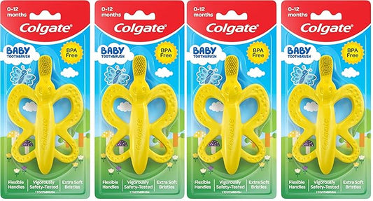 Colgate Baby Toothbrush and Teether, BPA Free â€“1 Count (Pack of 4)
