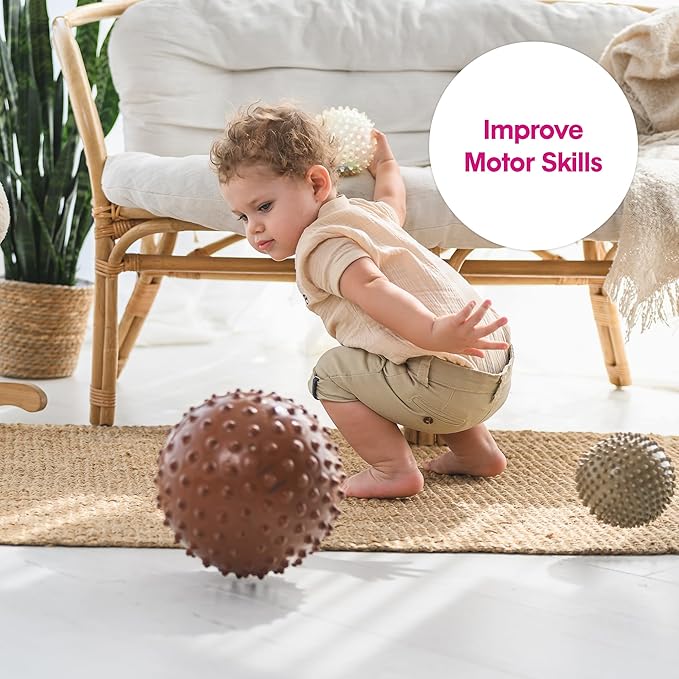 Edushape The Original Sensory Ball for Baby - 7" Baby Ball that Helps Enhance Gross Motor Skills for Kids Aged 6 Months & Up - Vibrant, Colorful and Unique Toddler Ball