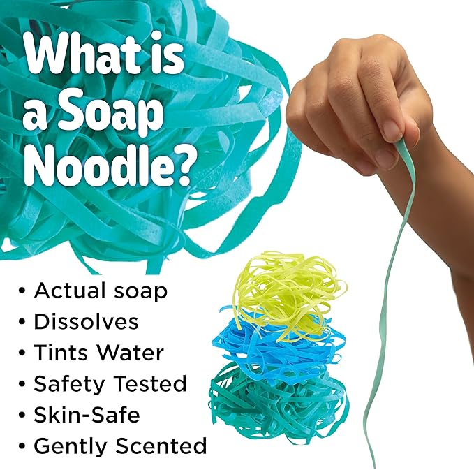 Creativity for Kids Soap Noodles Dragon’s Dinner Bath Set | Sensory Bath Toys for Kids | Mix, Layer & Play with Colorful Soap Noodles, Foamy Soap Sauce & Confetti (Ages 3+)